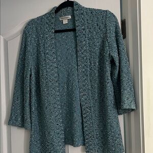 Elegant Teal Open-Front Cardigan